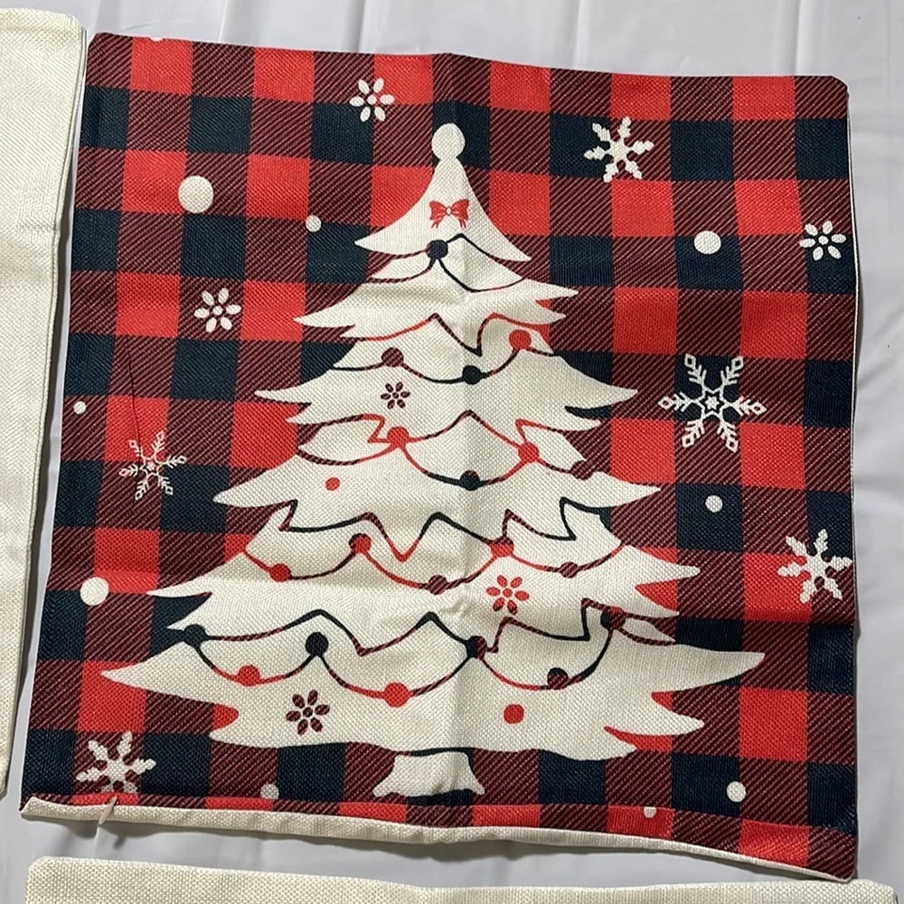 4pcs Christmas Throw Pillows, inserts NOT included-
17.7x17.7 Inch B4 - Picture 4 of 7